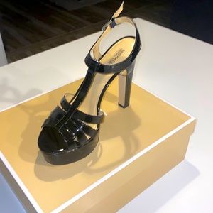 Michael Kors Catalina Platform Sandal Black Heels (New)
